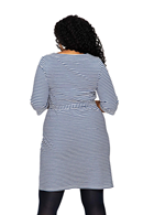 Cissi och Selma Doris dress with blue stripes - cotton jersey summer dress