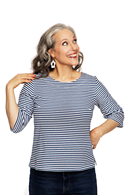 Cissi och Selma Vendela jersey top with blue stripes | breton cotton top