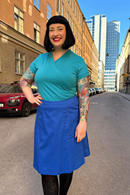 Sonja kjol blåsippa - Kornblå bomullskjol med fickor