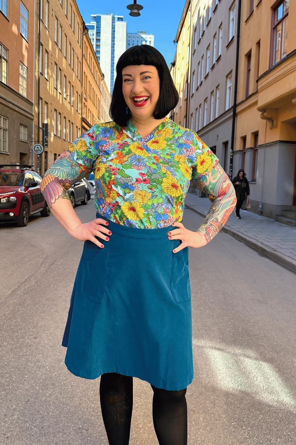 Cissi och Selma Sonja skirt Minimanchester Petrol |  corduroy skirt