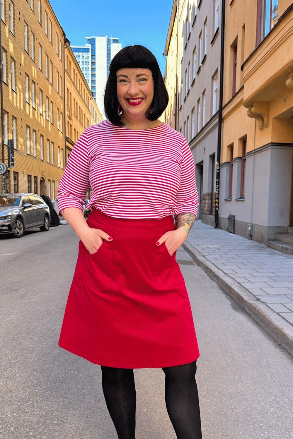 Cissi och Selma Sonja skirt Minimanchester Ros Hot pink corduroy skirt