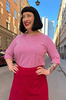 Cissi och Selma Vendela jersey top with pink stripes | breton top
