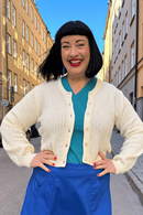 Cissi och Selma Sigrid cardigan Vide - Cream white knitted cardigan in organic cotton