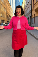 Sigrid cardigan Ros - Hot pink - knitted in organic cotton