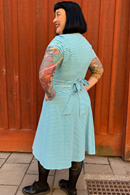 Cissi och Selma Hilda dress with turquoise stripes - Women's casual and feminine summer dress in cotton