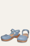 Diana clog blue | low clogs in leather with strap