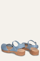 Diana clog blue | low clogs in leather with strap