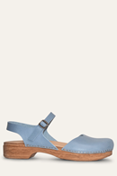 Diana clog blue | low clogs in leather with strap