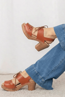 Notty clog rust - heeled mary jane clogs in brown