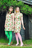 Siv dress Humlesurr Coral | Floral print summer dress in cotton