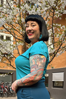 Cissi och Selma Ylva top Lagun | Turquoise boat neck summer blouse in viscose