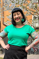 Cissi och Selma Ylva top Grön | Green boat neck summer blouse