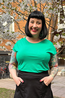 Cissi och Selma Ylva top Grön | Green boat neck summer blouse