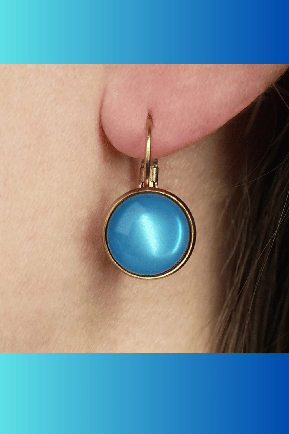 Earrings Dots Bonnie blue - vintage look earrings with blue stones