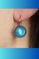 Earrings Dots Bonnie blue - vintage look earrings with blue stones