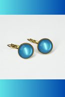 Earrings Dots Bonnie blue - vintage look earrings with blue stones