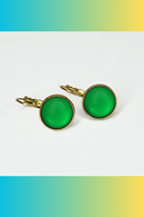 Earrings Dots Classic green - vintage inspired earrings in green stones