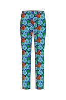 Cissi och Selma Lo leggings Humlesurr Blå - Comfortable leggings in organic cotton, flower print