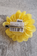 Hair clip flower chiffon buttercup yellow