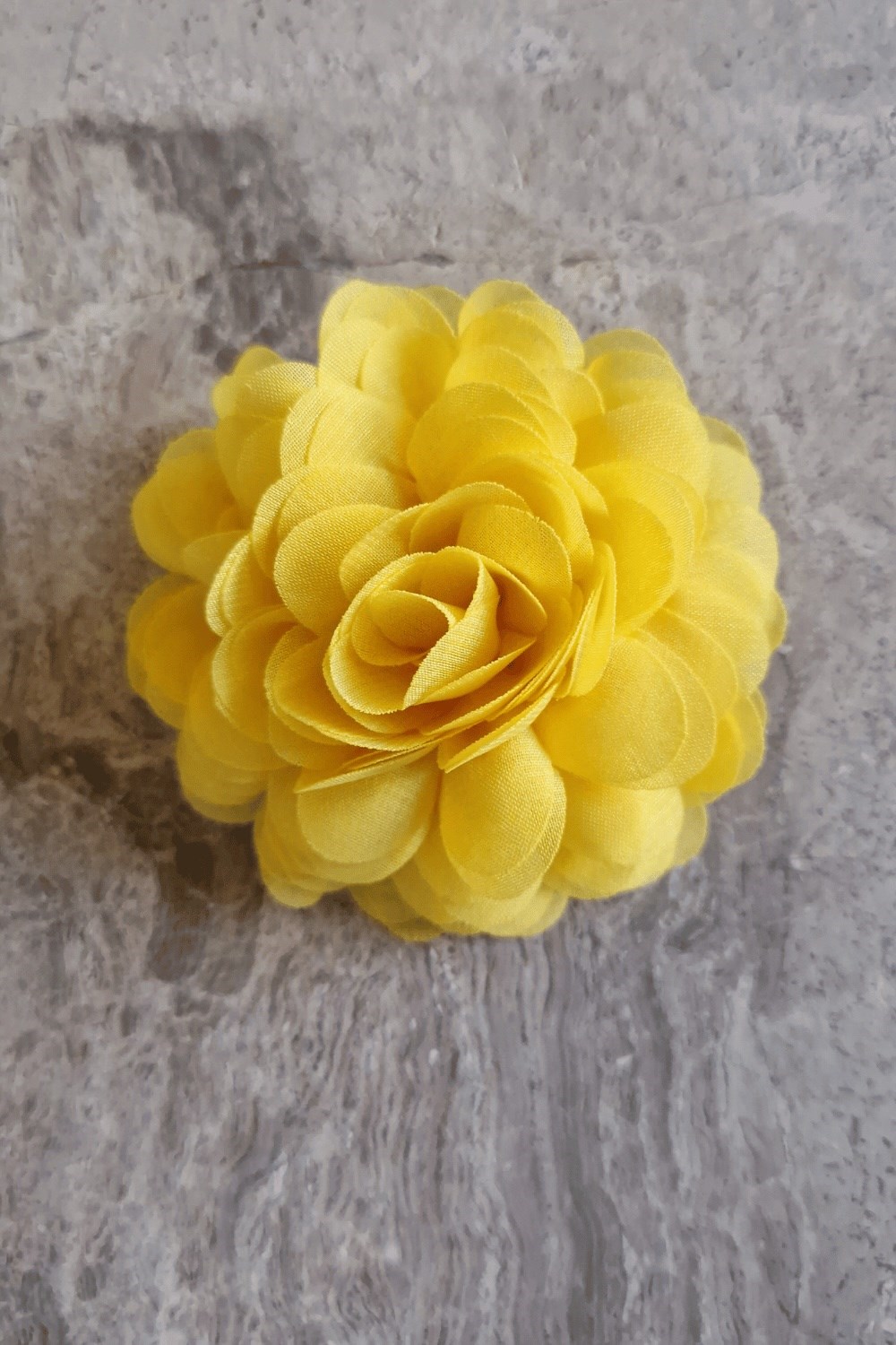 Hair clip flower chiffon buttercup yellow