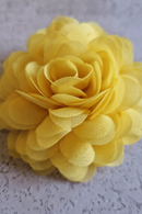 Hair clip flower chiffon buttercup yellow