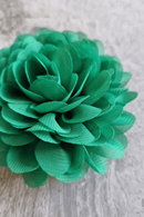 Hair clip flower chiffon Kelly green