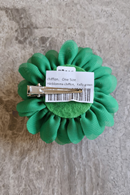 Hair clip flower chiffon Kelly green