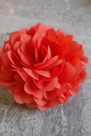 Hair clip flower chiffon Flamingo pink