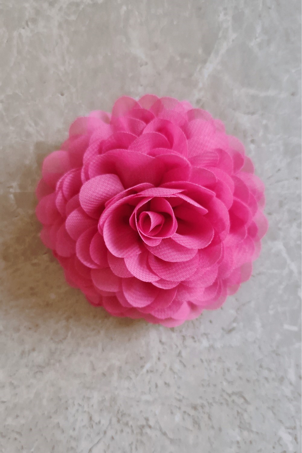 Hair clip flower chiffon Azalea pink