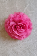 Hair clip flower chiffon Azalea pink
