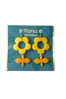 Cissi och Selma Earrings Flora Citron/Solros - large flower in yellow