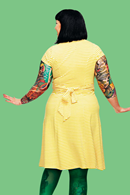 Hilda dress with yellow stripes - Women's casual summer dress in cotton