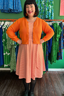 Cissi och Selma Hilda dress with orange stripes - feminine summer dress in cotton tricot