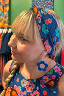 Hedda headband rödvinge - floral print organic cotton hair accessory