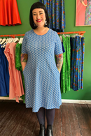 Magda dress Mört Blå
