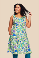 Cissi och Selma Maja dress Kreativ Grön - Green floral print dress with buttoned front