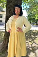 Cissi och Selma Hilda dress with yellow stripes - feminine summer dress in cotton tricot