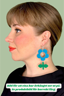 Cissi och Selma Earrings Flora Mint/Lagun - large flower retro earrings in turquoise/green
