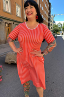 Magda klänning Ranka | Röd sommarklänning i ekologisk bomull