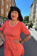 Magda klänning Ranka | Röd sommarklänning i ekologisk bomull