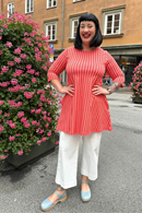 Cissi och Selma Anita top Ranka - tomato red long top with stripes