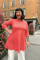 Cissi och Selma Anita top Ranka - tomato red long top with stripes