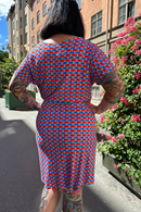 Cissi och Selma Bella klänning Mört Röd/Blå