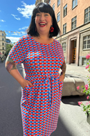 Cissi och Selma Bella klänning Mört Röd/Blå