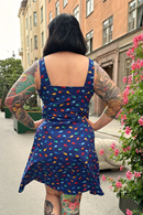 Maja klänning valar - Swedish design summer dress with blue print