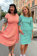 Doris dress Randig Grön - Green stripe dress