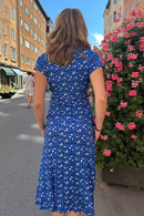 Lisa kjol Klöver Blå - Mönstrad midi kjol i viskos