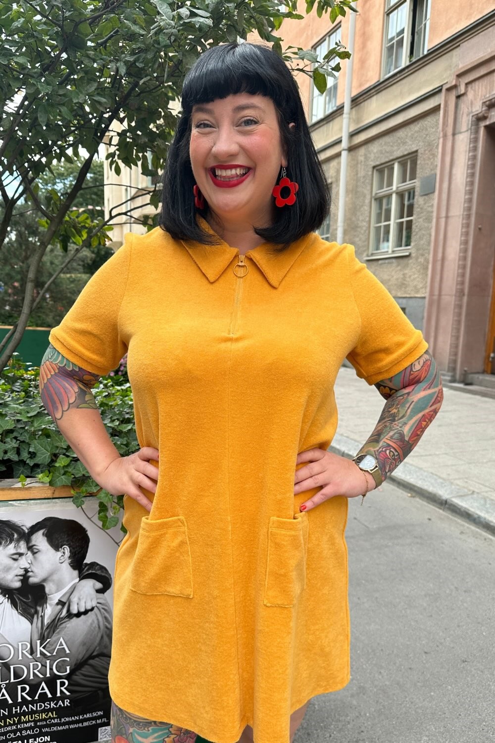 Cissi och Selma My dress Senap - Yellow 60s terry dress