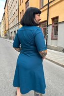 Monica dress Jeans Petrol - classic jersey shirt dress