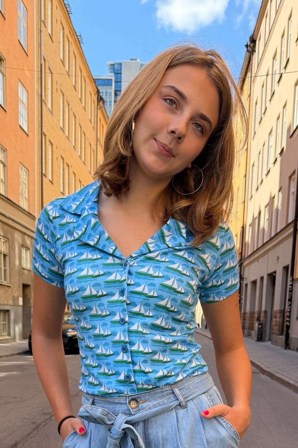 Cissi och Selma Margit blouse Havsbris